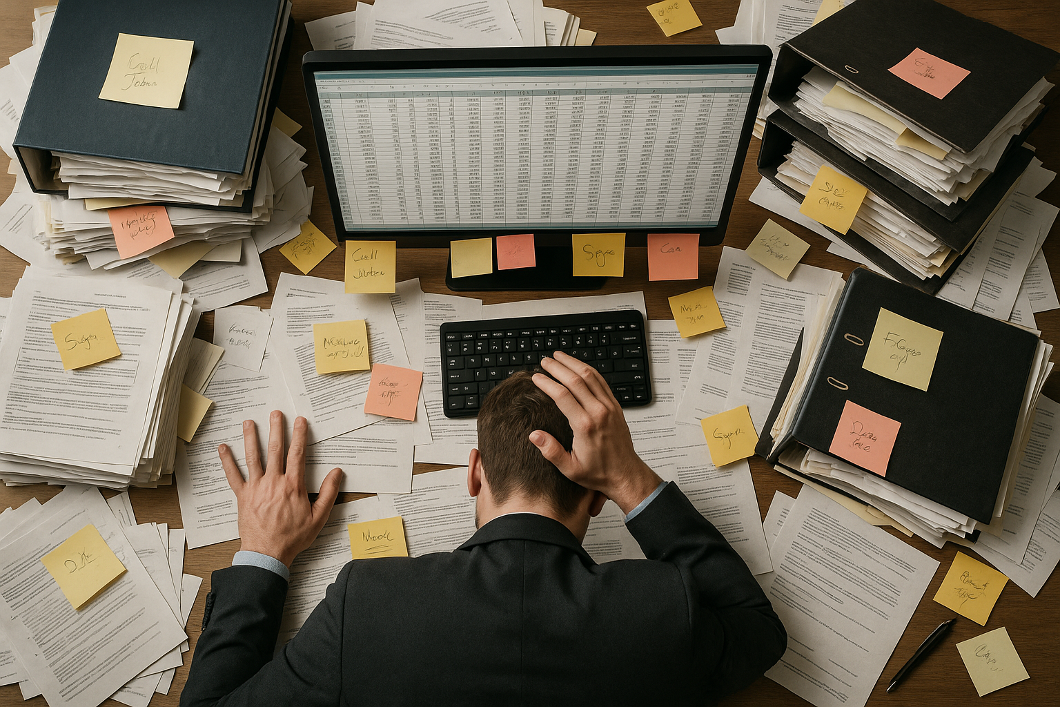 非効率な手作業のイメージ