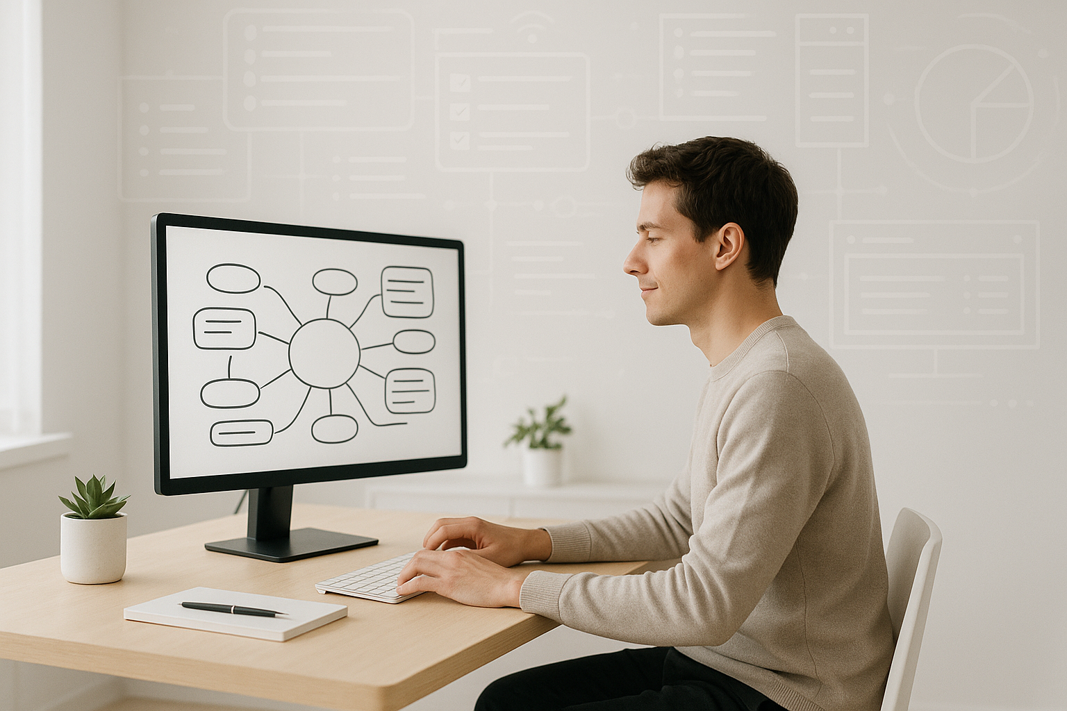 創造的な仕事に集中する人のイメージ